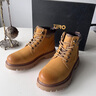 零度尚品男靴Zero春季新款戶(hù)外馬丁靴男休閑英倫風(fēng)復古高幫耐磨工裝靴 土黃【保暖增高】 41 曬單實(shí)拍圖