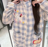 FOX.G珊瑚絨睡衣女冬季家居服秋冬睡袍居家服加厚加絨冬天保暖服厚睡褲 可愛(ài)蘋(píng)果派小狗高領(lǐng)絨款睡衣套裝 XL 【建議115-130斤】 曬單實(shí)拍圖