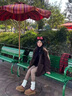 艾柔丹仿羊羔毛外套女冬季新款女裝遮肉顯瘦慵懶風(fēng)加厚保暖毛茸茸棉衣服 棕色 S 曬單實(shí)拍圖