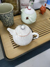象運(yùn)福黃龍玉汝窯品茗杯個(gè)人杯陶瓷主人杯蟬翼開(kāi)片可養(yǎng)陶瓷單杯功夫茶具 白玉汝茶壺 160ml 1只 曬單實(shí)拍圖