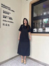 JNBY/江南布衣春夏連衣裙假兩件寬松圓領(lǐng)短袖簡(jiǎn)約休閑舒適5O5G15540 001/本黑 S 曬單實(shí)拍圖