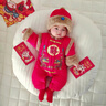 迪士尼寶寶兒童過(guò)年服嬰兒百日周歲衣服新年衣服男女寶寶連體衣冬季 雙龍 66cm 曬單實(shí)拍圖