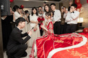 枝己秀禾服新娘新中式2025新款古裝嫁衣中式婚紗敬酒服婚服出閣服 X616 XL 曬單實(shí)拍圖