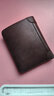 班亞奴男士錢(qián)包頭層牛皮短款多功能皮夾真皮豎款新款超薄簡(jiǎn)約駕駛證錢(qián)夾 咖啡色-薄款（頭層牛皮）防盜刷 曬單實(shí)拍圖