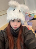 槿城可愛(ài)卡通小狗帽子女秋冬長(cháng)耳朵加厚包頭套頭帽保暖毛絨雷鋒帽M153 白色 均碼【54-59cm】 曬單實(shí)拍圖