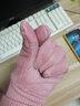 沐馳斯頓手套男冬季保暖加絨觸屏戶(hù)外騎行開(kāi)車(chē)防風(fēng)防潑水漏二指釣魚(yú)手套 麂皮絨全指粉色 女款 曬單實(shí)拍圖