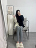 莫代爾加絨打底褲女秋冬季外穿加厚棉褲絨褲大碼特厚羊羔絨保暖褲毛秋褲 深灰色中厚480克 L 適合105-130斤 曬單實(shí)拍圖