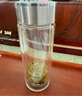 清水（SHIMIZU） 雙層玻璃杯防燙耐熱家用高檔水杯商務(wù)便攜車載泡茶杯SM-8571-033 鋼本銀330ml 曬單實拍圖