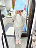 燦圖美式涂鴉加絨加厚衛衣女裝秋冬季潮流慵懶風(fēng)寬松顯瘦連帽外套上衣 白灰色【加絨款】 L 【建議100-120斤】 曬單實(shí)拍圖