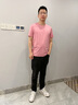 沙馳沙馳男裝男士短袖t恤半袖休閑圓領(lǐng)輕薄透氣百搭純色簡(jiǎn)約t恤衫男 粉紅 M (48) 170 曬單實(shí)拍圖