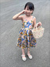 G.duck小黃鴨親子裝時(shí)尚休閑連衣裙2025女夏季度假風(fēng)洋氣韓版碎花沙灘裙 油畫(huà)吊帶裙 80 兒童80碼(身高80cm左右) 曬單實(shí)拍圖