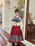 馬面裙女童套裝2025新款秋冬兒童拜年服冬款新年冬季漢服唐裝 2709紅色裙+2729上衣+云肩+發(fā)夾 140 曬單實(shí)拍圖