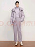 玖姿·安娜蔻【輕氧系列】白鴨絨連帽短款羽絨服女裝冬款 淺紫 L 曬單實拍圖