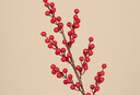 錦瑟紅果仿真花發(fā)財(cái)果玻璃陶瓷花瓶裝飾花冬青果喜慶擺件喬遷開業(yè)結(jié)婚 1支6叉紅果 曬單實(shí)拍圖