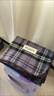 入秋謠淡紫色格子仿羊絨圍巾女冬季2024新款韓版百搭高級感圍脖 披肩兩 紫色 175cm以上 曬單實(shí)拍圖