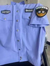 嬰佳福保安工作服夏裝短袖襯衣夏款藍襯衫夏季服裝全套長袖春秋制服套裝 藍色短袖上衣+褲子+標貼 3XL (185) （建議165-180斤） 曬單實拍圖