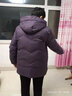 奉孝中老年羽絨服女裝中長款媽媽冬裝加厚大碼老人衣服奶奶老太太外套 紫色 5XL(建議150-165斤) 曬單實(shí)拍圖