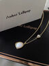 Amber Lollipop珍珠項鏈女歐泊吊墜鎖骨鏈小眾頸鏈周年紀念日生日禮物送女友老婆 項鏈(歐泊+淡水珍珠) 曬單實(shí)拍圖