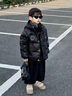 G.DUCKKIDS黑色金兒童羽絨服男女童長(cháng)款寶寶加厚防風(fēng)保暖中大童冬裝過(guò)膝外套 黑金短款 寬松身高+10拍 150 建議身高140-150cm年齡9-10歲 曬單實(shí)拍圖