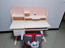 护童（Totguard）儿童学习桌椅学生书桌椅可升降实木写字桌课桌椅套装120cm带书柜 升级款+扶手椅_红+9点阳光灯 实拍图