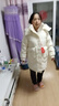 花花公子（PLAYBOY）羽絨服女中長(cháng)款2025年冬季新款中長(cháng)款時(shí)尚加厚白鴨絨百搭寬松外套 白色 加厚款 帽子可脫卸 M 121-140斤 曬單實(shí)拍圖