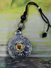 藏漢屋 可轉動(dòng)西藏925銀九宮八卦牌復古個(gè)性本命年項鏈吊墜鑰匙掛件男女 短繩A款 曬單實(shí)拍圖
