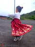 蘿美醬2025新款馬面裙女童過年服套裝全套兒童漢服春秋小女孩中國風(fēng) 鶴吟長袖上衣+酒紅色馬面裙+項鏈 130 曬單實拍圖