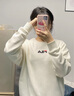 FILA 斐樂(lè )女裝衛衣男女同款套頭衛衣秋冬情侶款休閑加絨保暖長(cháng)袖上衣 奶鹽白-IV 2XL 185/104A/XXL 曬單實(shí)拍圖