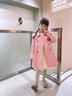 IVY HOUSE常春藤兒童裝女童秋季新款  風(fēng)衣外套收腰雙排扣英倫百搭甜美可愛(ài) 粉紅色 120cm(120/56) 曬單實(shí)拍圖