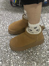 眺德高厚底雪地靴女春秋季加絨加厚2025新款外穿保暖短筒棉鞋冬天 厚底加絨短筒雪地靴【棕色】 37 (235mm) 曬單實(shí)拍圖
