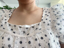 百圖betu女裝夏新款襯衫方領(lǐng)泡泡袖雪紡衫碎花短袖襯衫女2304T32 淺杏色 L 曬單實(shí)拍圖