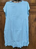 邦伊芙簡(jiǎn)約文藝范寬松顯瘦棉麻連衣裙女夏2024新款中長(cháng)款裙子 淺藍色 3XL 約140-160斤 曬單實(shí)拍圖