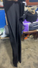 GQWWQX西褲垂墜感感闊腿褲秋冬cleanfit開(kāi)叉褲子男顯高微喇長(cháng)褲 黑色 XL 曬單實(shí)拍圖