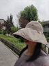 酒風(fēng)學(xué)長(cháng)女防曬遮陽(yáng)太陽(yáng)帽夏秋季沙灘無(wú)頂漁夫戶(hù)外旅行可折疊黑膠大檐帽子 米色 高品質(zhì)- 尺寸可調節+防風(fēng)繩 曬單實(shí)拍圖