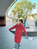 紫涵（ZIHAN）紫涵長(cháng)款連帽毛領(lǐng)羽絨服女年冬季淑女純色H廓型鴨絨外套 復古紅 XS 曬單實(shí)拍圖
