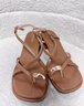 達芙妮夾趾粗跟涼鞋女2025年夏季新款一字帶仙女風(fēng)綁帶交叉配裙子羅馬鞋 棕色【夾趾粗跟】 35 曬單實(shí)拍圖