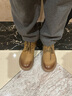 皓頓（HAUT TON）【王潤澤同款】馬丁靴男新款牛皮復古工裝靴英倫高幫大黃靴子厚底 卡其色 39 適合運動(dòng)鞋40碼 曬單實(shí)拍圖