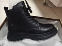 七匹狼男鞋秋冬新款馬丁靴男高幫真皮靴子男加絨棉鞋男士軟底工裝靴 黑色 42 【皮鞋碼 寬松版型】 曬單實(shí)拍圖