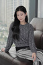 麥檬MM商場(chǎng)同款24年春新品綿羊毛灰色毛針織衫毛衣女5F2130901 深灰 S 曬單實(shí)拍圖