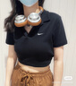耐克（NIKE）官方T恤女裝 新款運動(dòng)服透氣寬松親膚短袖日常休閑時(shí)尚短款polo衫 DV7885-010 XL 曬單實(shí)拍圖
