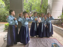 奧蒙威兒童古裝漢服國學(xué)服朗誦合唱表演男女中國風(fēng)服小學(xué)生演出服BY05 99-2藍色大袖 160 曬單實(shí)拍圖