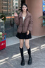 坦博爾羽絨服【初秋精選】女短款立領(lǐng)小個子輕便顯瘦面包服TBF530328T 濃香可可 S (160) 曬單實拍圖