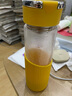 富光玻璃杯便攜提手帶濾網(wǎng)茶水分離杯套男單層防燙水杯 黃色520ml 曬單實(shí)拍圖