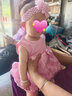 忻悅晴女?huà)脒B衣裙女寶寶百天幼兒公主禮服裙女寶寶生日夏裝一周歲禮服裙 粉色玫瑰裙+發(fā)帶+三朵花公主鞋 90 cm:建議9-12個(gè)月 曬單實(shí)拍圖