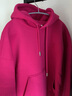 AMIPARIS【尊享特惠】男女同款同色愛(ài)心套頭連帽紅色寬松衛衣 618紫紅色 M 曬單實(shí)拍圖