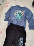 真維斯兒童套裝圓領(lǐng)長(cháng)袖薄款長(cháng)褲男童女童秋季衣服中大童寬松運動(dòng)服童裝 【薄款套裝】藍（熊）黑（球） 130 曬單實(shí)拍圖
