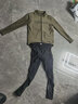洛克兄弟 騎行服冬季保暖抓絨套裝公路車(chē)長(cháng)袖長(cháng)褲男女款秋冬季騎行套裝 賀蘭+米勒 抓絨 綠色 XL 曬單實(shí)拍圖