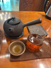 楓嵐情側(cè)把鐵壺日本原裝進口木柄圍爐煮茶燒水泡茶專用戶外露營純手工 灼茶砂鐵壺+南蠻涼爐 曬單實拍圖