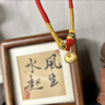 Giely黃金小胖福寶寶項鏈金飾平安鎖包吊墜滿(mǎn)月周歲百日宴嬰兒童節禮物 黃金小胖福項鏈 曬單實(shí)拍圖