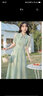 妍莉芬（yanlifen）茶歇法式顯瘦連衣裙女裝夏季2025年新款新中式收腰溫柔長(zhǎng)裙子夏天 綠色 S 曬單實(shí)拍圖